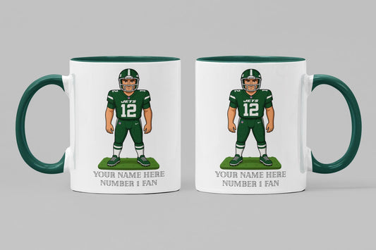 Personalized New York Jets Inspired Mug: Custom Name NFL Gift
