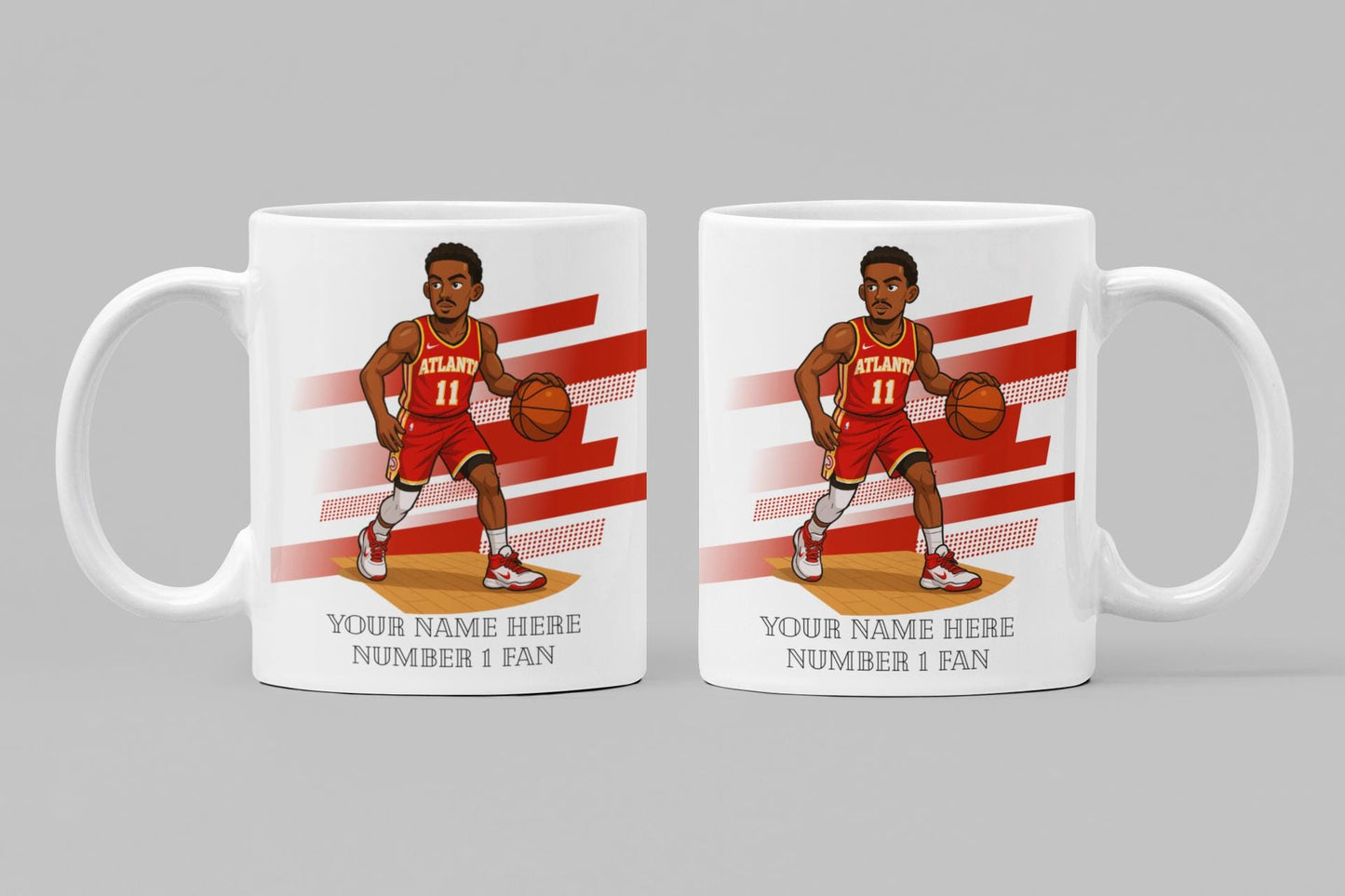 Personalised Atlanta Hawks inspired Mug: Custom Name NBA Gift