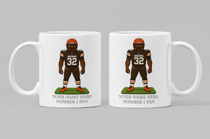 Personalised Cleveland Browns inspired Mug: Custom Name NFL Gift