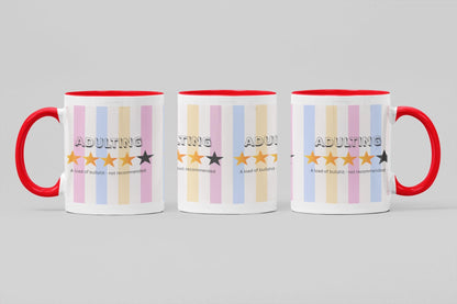 Funny Adulting Coffee Mug: Sarcastic Gift, 11oz Ceramic