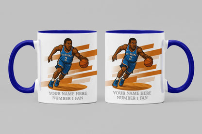 Personalised Oklahoma City Thunder inspired Mug: Custom Name NBA Gift