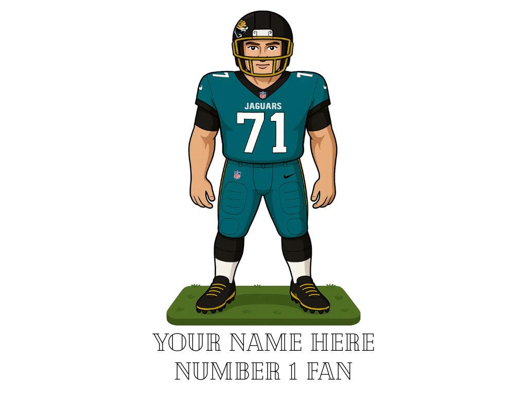 Personalised Jackson Jaguars inspired Mug: Custom Name NFL Gift