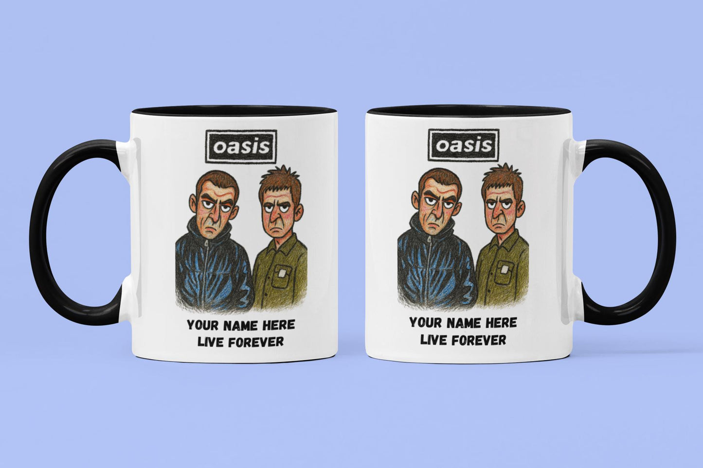 Oasis Noel & Liam inspired 11oz Mug – Personalised White Ceramic Boxed Mug
