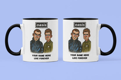Oasis Noel & Liam inspired 11oz Mug – Personalised White Ceramic Boxed Mug