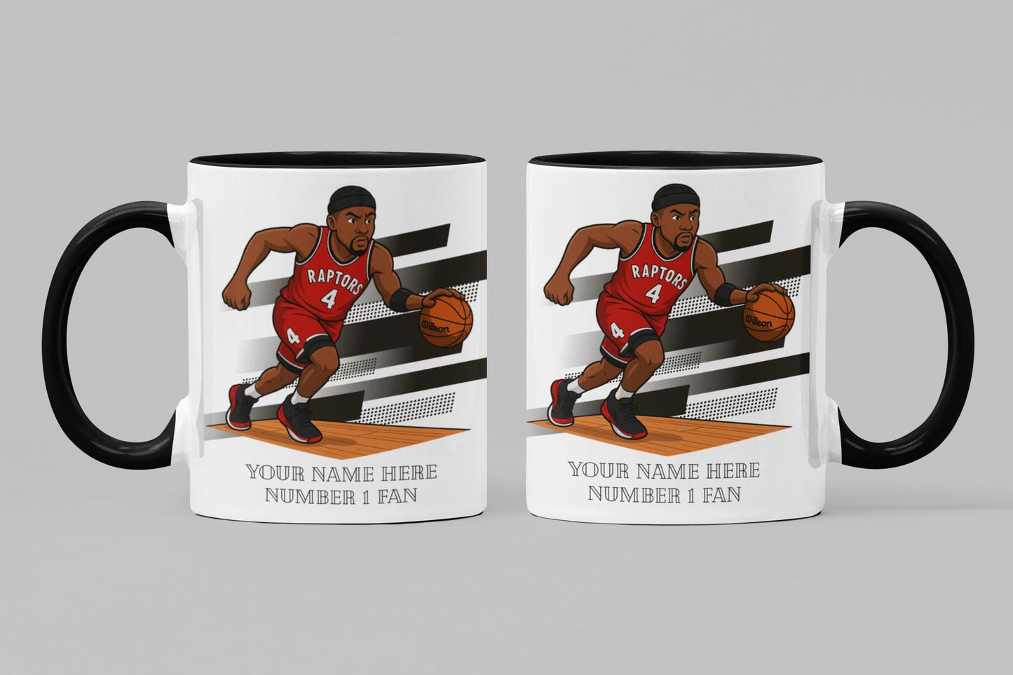 Personalised Toronto Raptors inspired Mug: Custom Name NBA Gift
