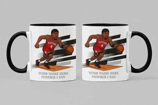 Personalised Toronto Raptors inspired Mug: Custom Name NBA Gift