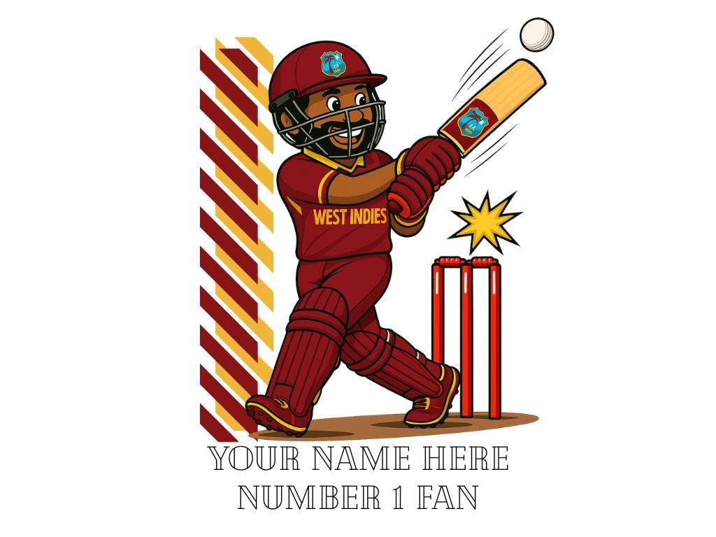 Personalized West Indies Cricket Mug, T20 Fan Gift