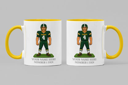 Personalized Green Bay Packers Inspired Mug: Custom Name NFL Ceramic Cup