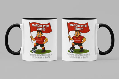 Personalised Manchester United Mug: Custom Football Gift, 3 Colours
