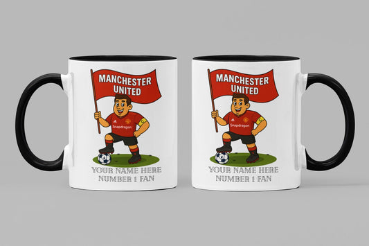 Personalised Manchester United Mug: Custom Football Gift, 3 Colours