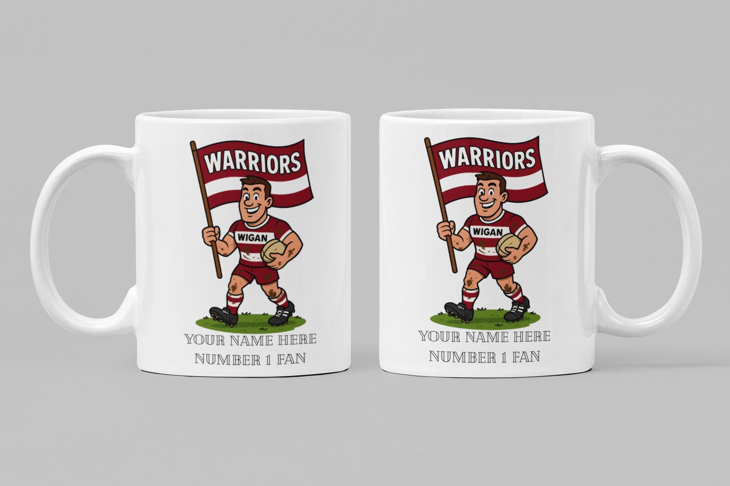 Wigan Warriors Rugby Mug: Custom Name 11oz Rugby Cup