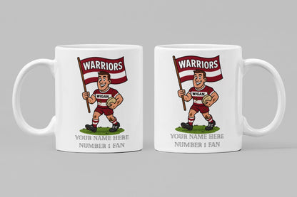 Wigan Warriors Rugby Mug: Custom Name 11oz Rugby Cup