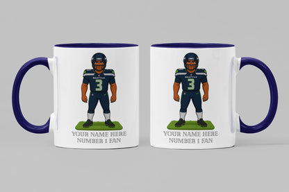 Personalized Seattle Seahawks Inspired Mug: Custom Name NFL Gift