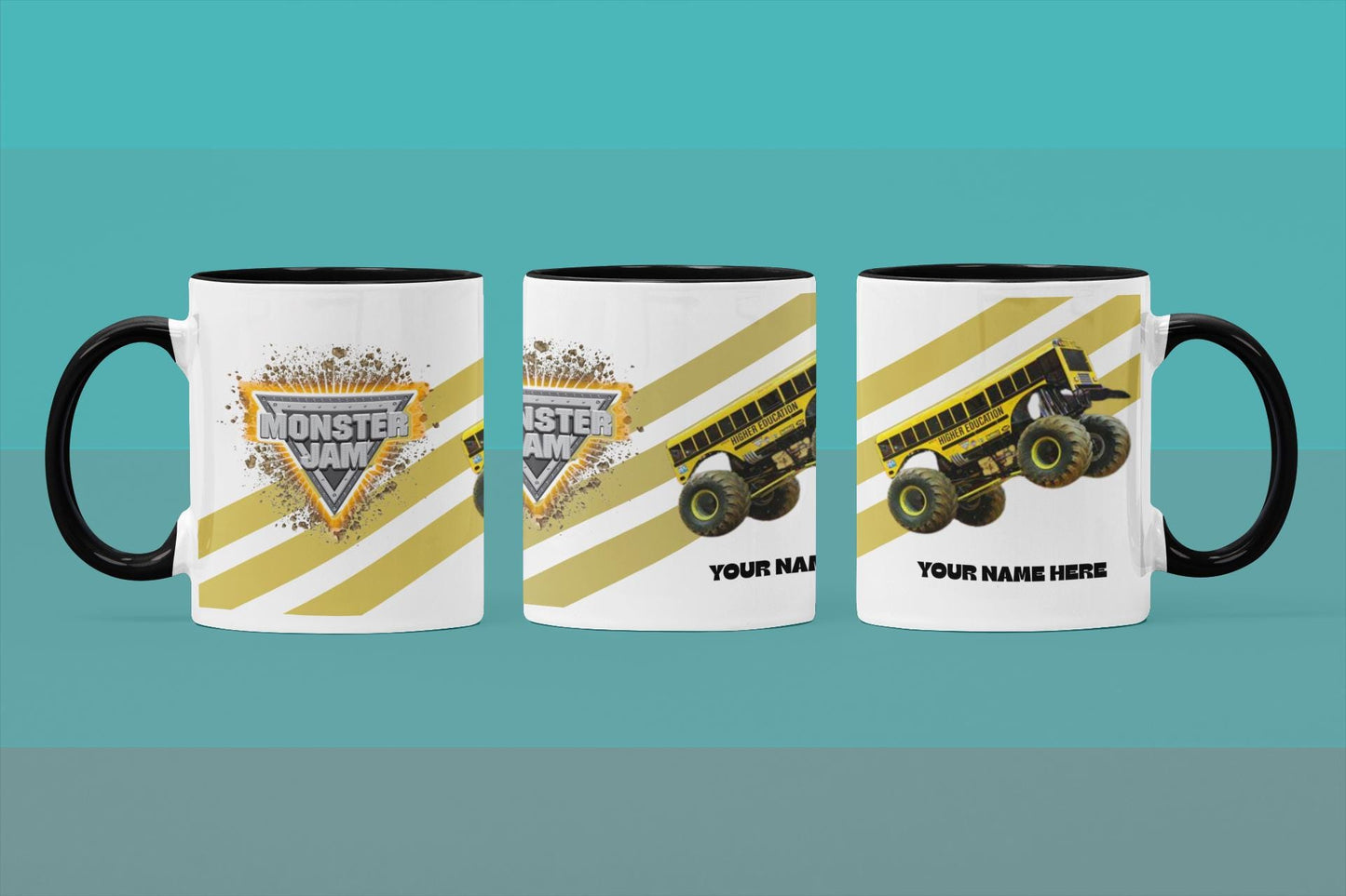 Personalised Higher Education Monster Truck Mug – 11oz Cup in 3 Colours
