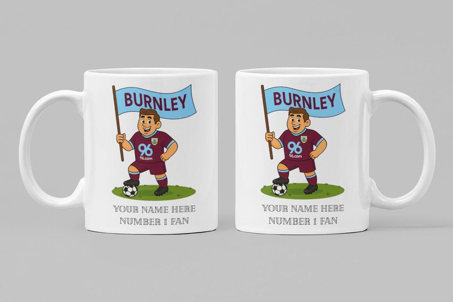 Personalised Burnley Ceramic Mug: Custom Football Gift