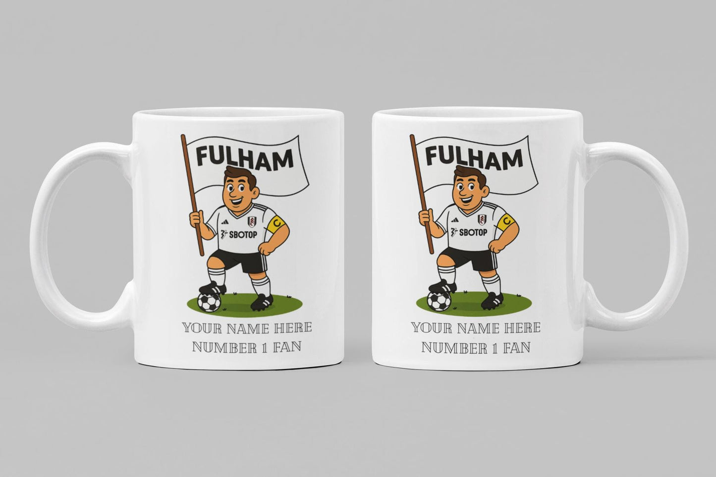 Personalised Fulham Inspired Football Mug: Custom Ceramic Gift