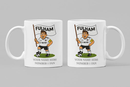 Personalised Fulham Inspired Football Mug: Custom Ceramic Gift