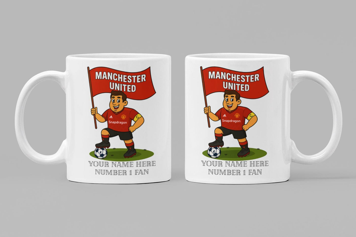 Personalised Manchester United Mug: Custom Football Gift, 3 Colours