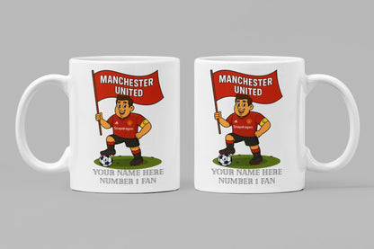 Personalised Manchester United Mug: Custom Football Gift, 3 Colours
