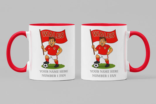 Personalised Wales Ceramic Mug: Custom Football Gift