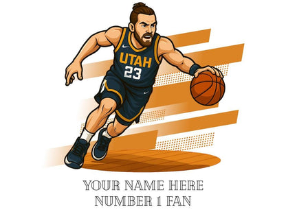 Personalised Utah Jazz inspired Mug: Custom Name NBA Gift