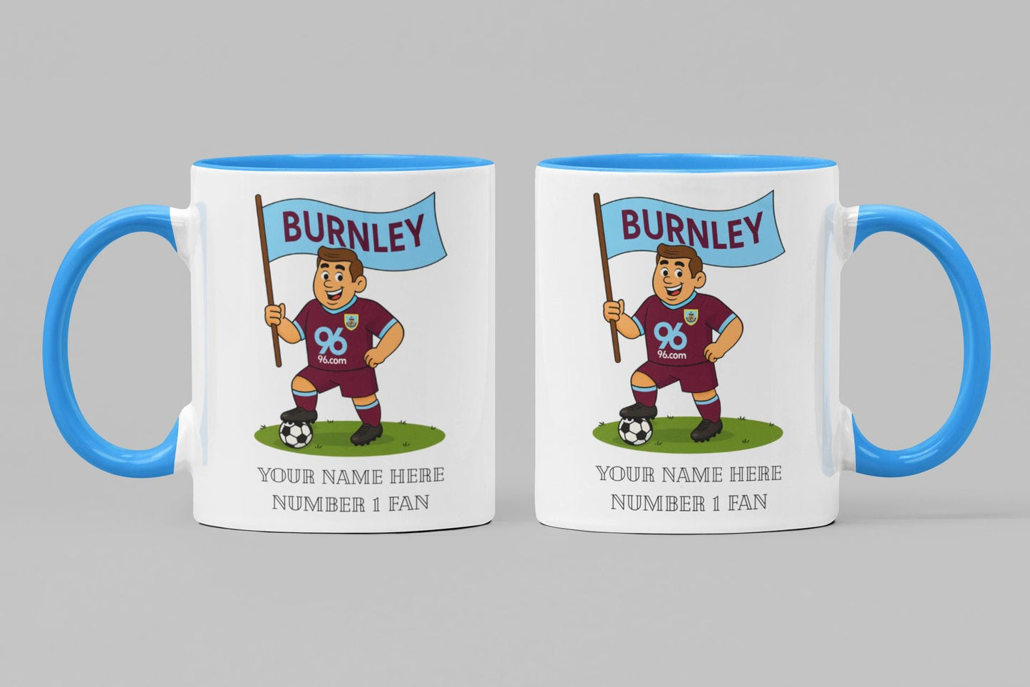 Personalised Burnley Ceramic Mug: Custom Football Gift