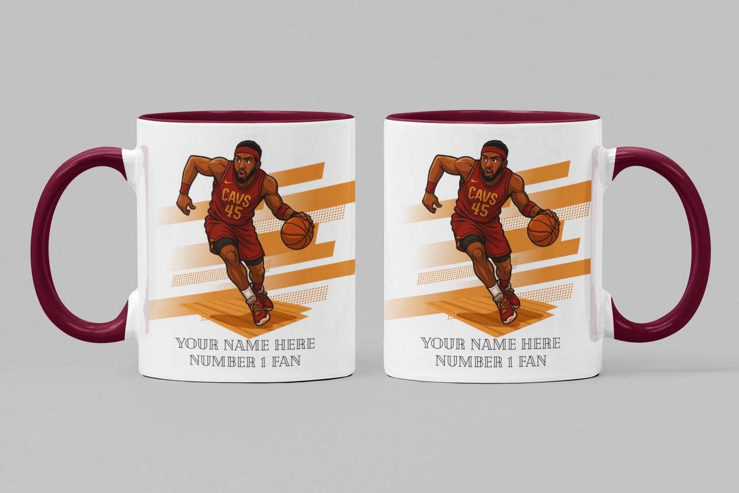 Personalised Cleveland Cavaliers inspired Mug: Custom Name NBA Gift