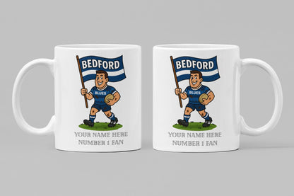 Bedford Blues Inspired 11oz Mug – Custom Name Rugby Cup – Dishwasher & Microwave Safe – Arrives Boxed