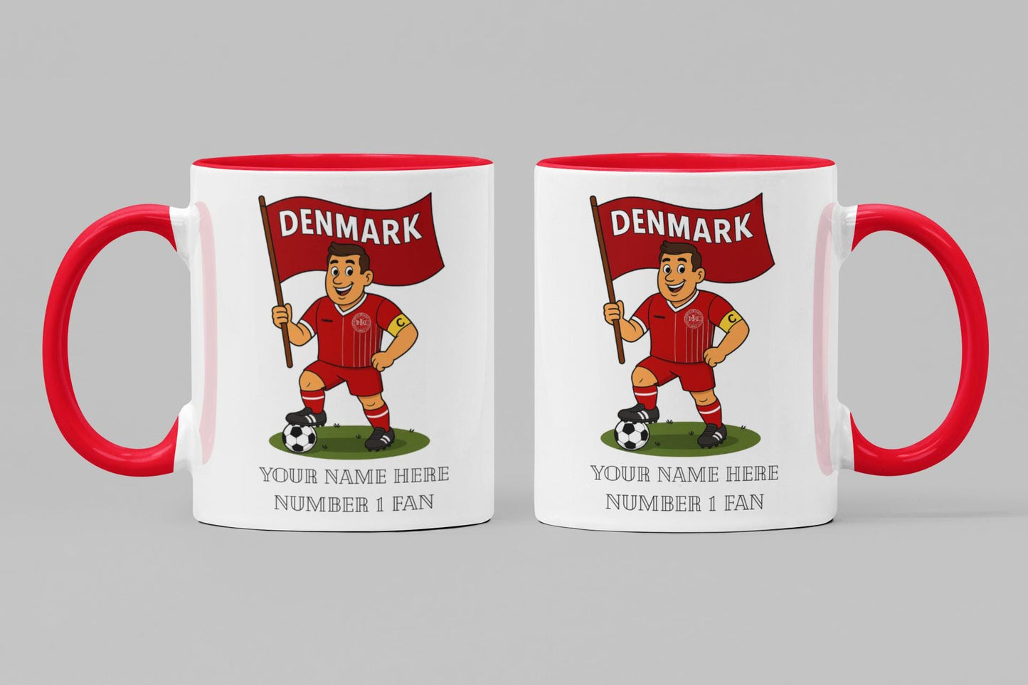 Personalised Denmark Football Mug: Custom Ceramic Gift