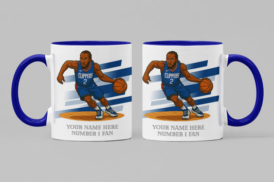 Personalised Los Angeles Clippers inspired Mug: Custom Name NBA Gift