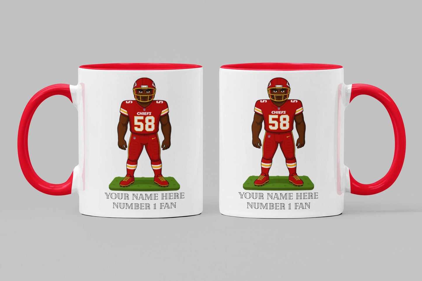 Personalised Kansas City Chiefs inspired Mug: Custom Name NFL Gift
