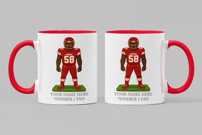 Personalised Kansas City Chiefs inspired Mug: Custom Name NFL Gift
