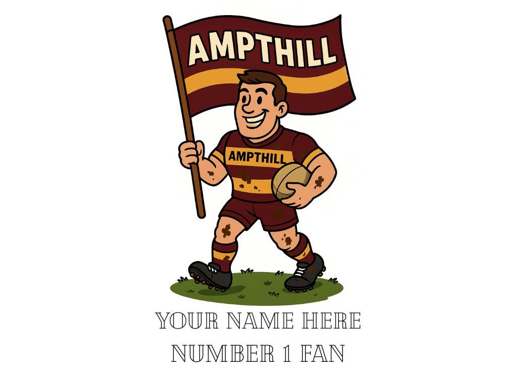 Ampthill Rugby Inspired 11oz Mug – Custom Name Rugby Cup – Dishwasher & Microwave Safe – Arrives Boxed