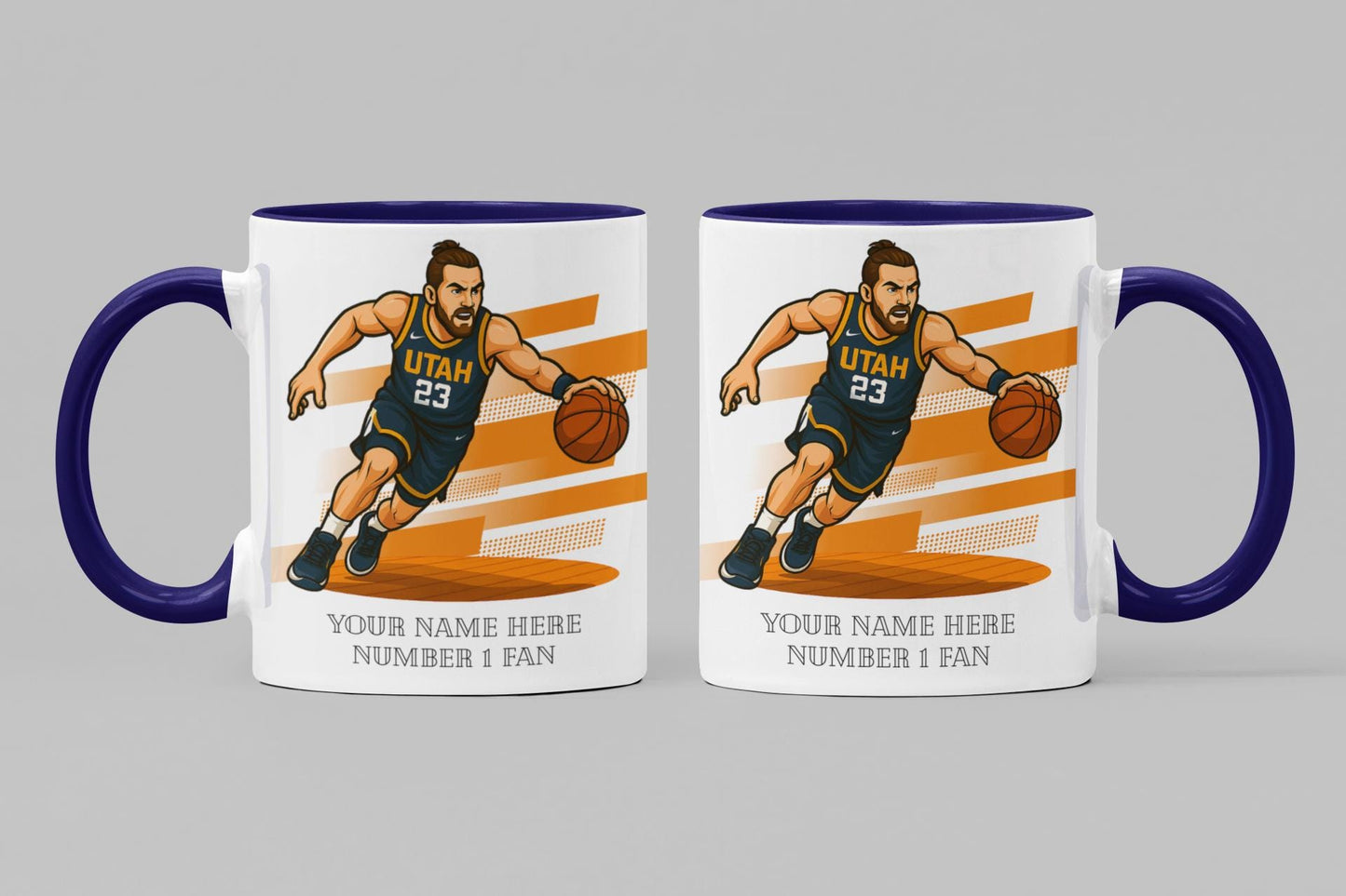 Personalised Utah Jazz inspired Mug: Custom Name NBA Gift