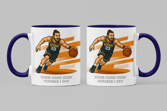 Personalised Utah Jazz inspired Mug: Custom Name NBA Gift