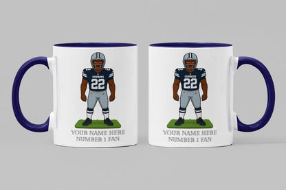 Personalised Dallas Cowboys inspired Mug: Custom Name NFL Gift