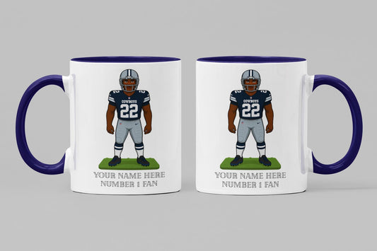 Personalised Dallas Cowboys inspired Mug: Custom Name NFL Gift