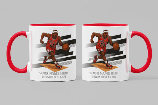 Personalised Chicago Bulls inspired Mug: Custom Name NBA Gift