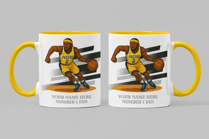 Personalised Indiana Pacers inspired Mug: Custom Name NBA Gift