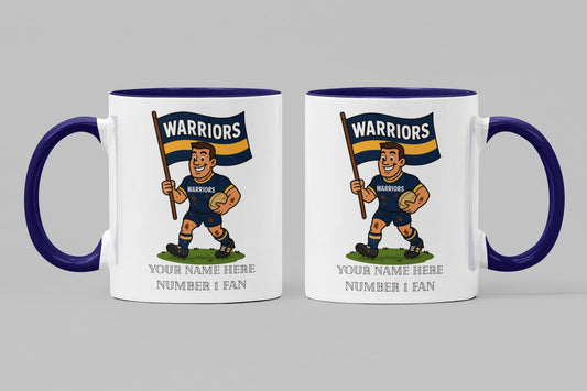 Worcester Warriors Inspired 11oz Mug – Custom Name Rugby Cup – Dishwasher & Microwave Safe – Arrives Boxed