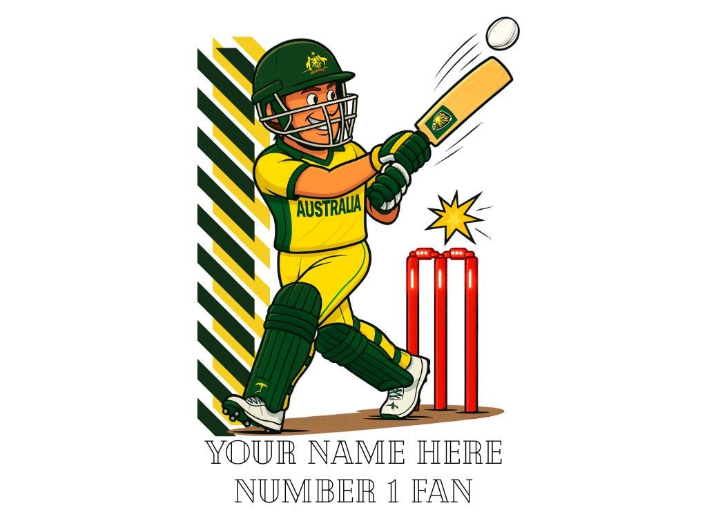 Personalized Australia Cricket Mug, T20 Fan Gift
