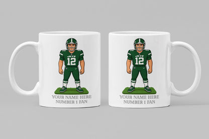 Personalized New York Jets Inspired Mug: Custom Name NFL Gift