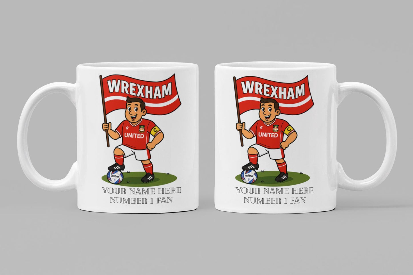 Personalised Wrexham Football Mug: Custom Ceramic Gift