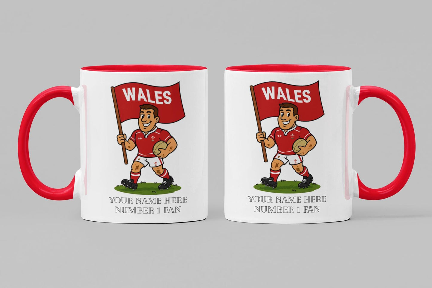 Wales Inspired 11oz Mug – Custom Name Rugby Cup – Dishwasher & Microwave Safe – Arrives Boxed