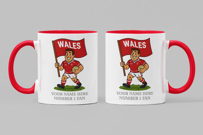 Wales Inspired 11oz Mug – Custom Name Rugby Cup – Dishwasher & Microwave Safe – Arrives Boxed