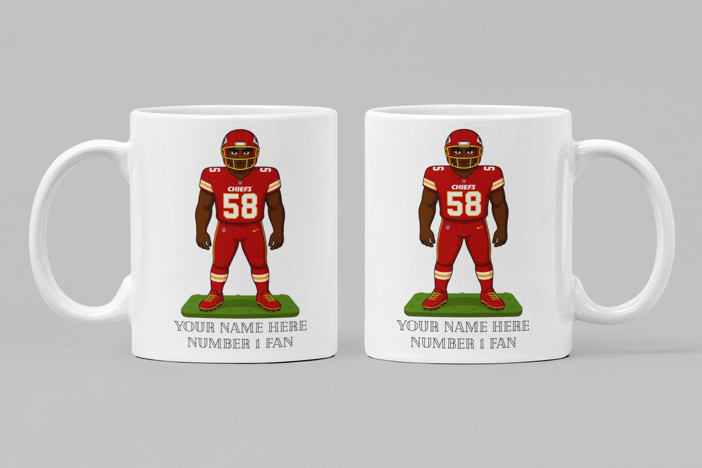 Personalised Kansas City Chiefs inspired Mug: Custom Name NFL Gift