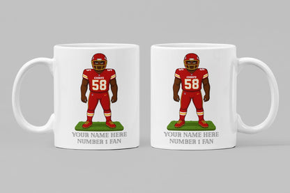 Personalised Kansas City Chiefs inspired Mug: Custom Name NFL Gift