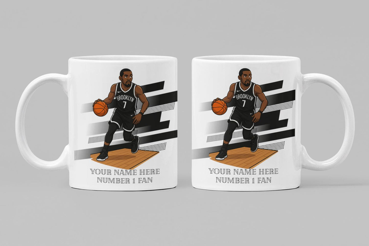 Personalised Brooklyn Nets inspired Mug: Custom Name NBA Gift
