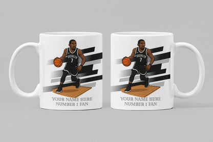 Personalised Brooklyn Nets inspired Mug: Custom Name NBA Gift
