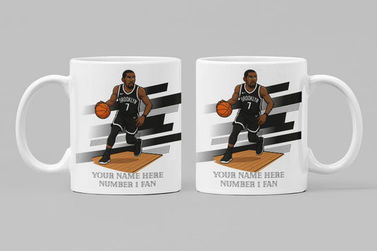 Personalised Brooklyn Nets inspired Mug: Custom Name NBA Gift